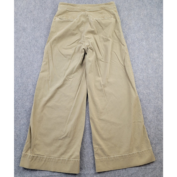 J. Crew Pants Womens 0 Tan Brown Button Close Wide Leg Ankle Flat Front - Picture 7 of 14